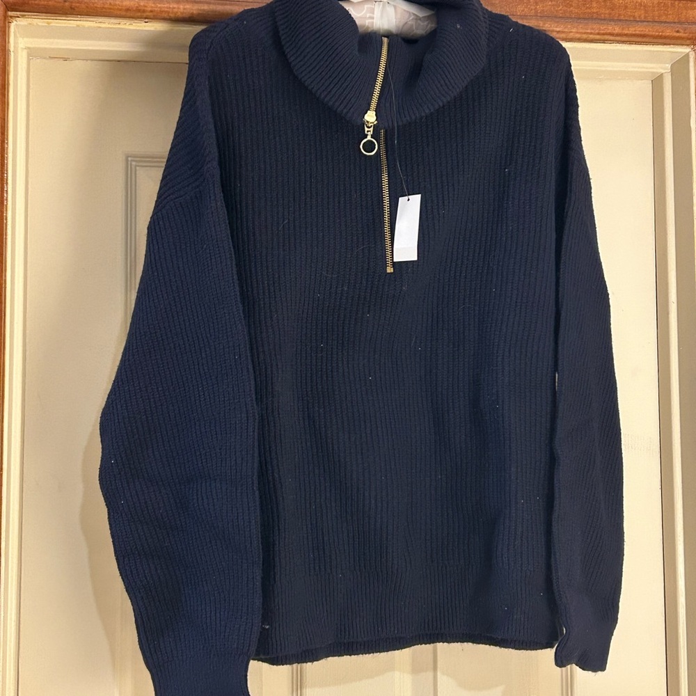Talbots NWT Navy Blue Half-Zip women’s Sweater